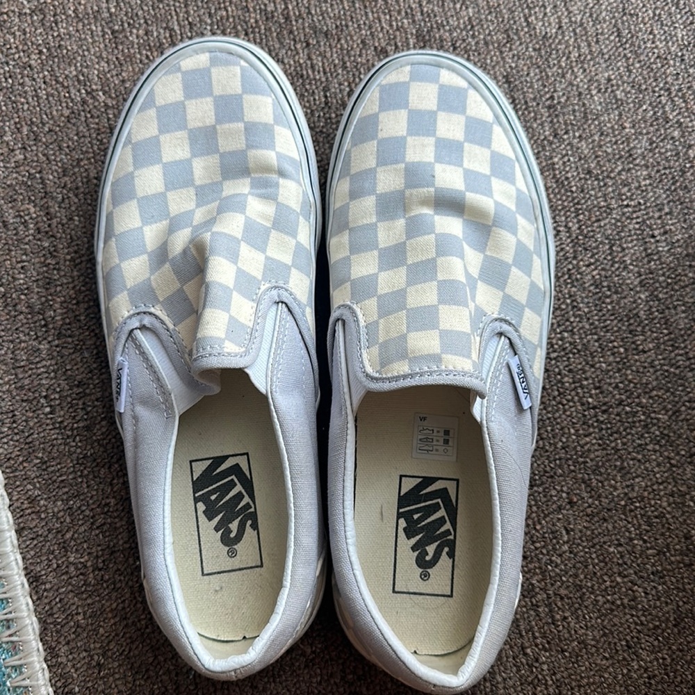 Vans slip on gray dawn true white size 8